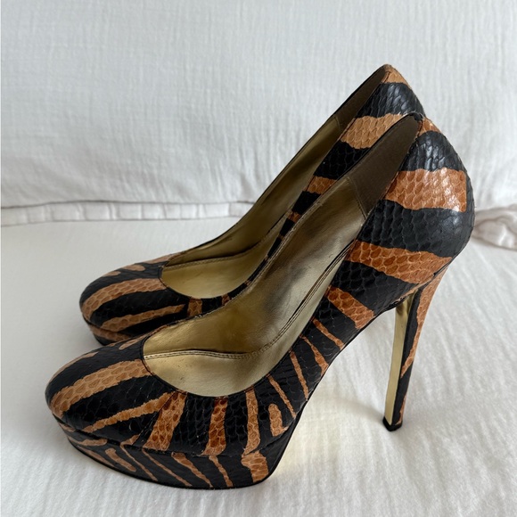 Bebe Tiger Print Platform High Heel Stilettos - Picture 1 of 9